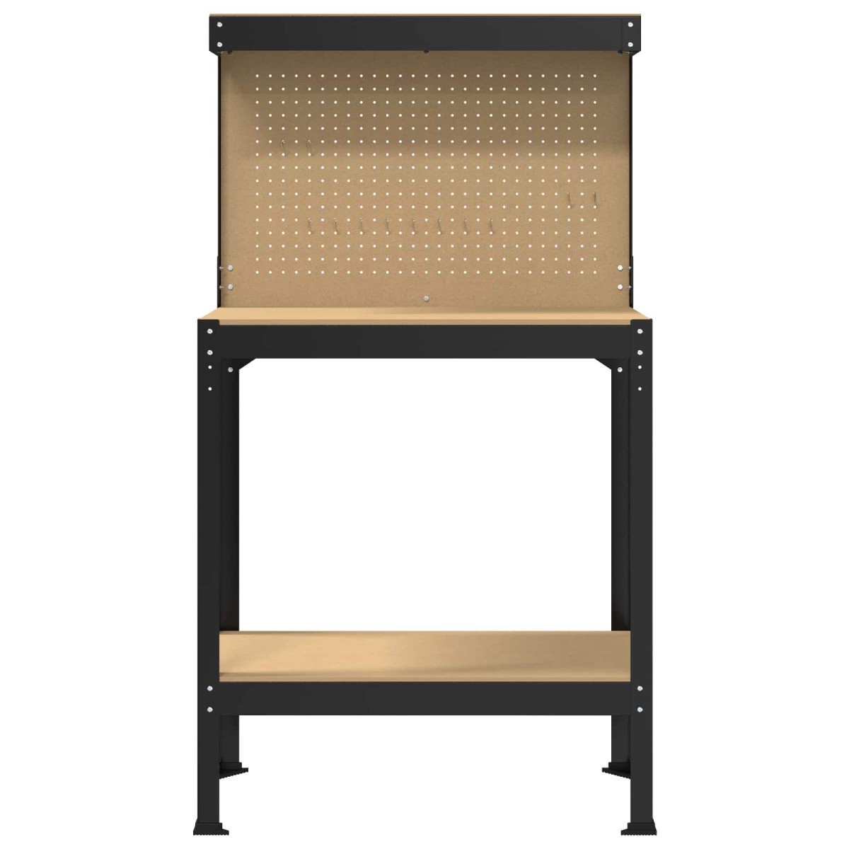 vidaXL Εργαστηριακός πάγκος με ράφι Μαύρο 81 x 41 x 145 εκ.
