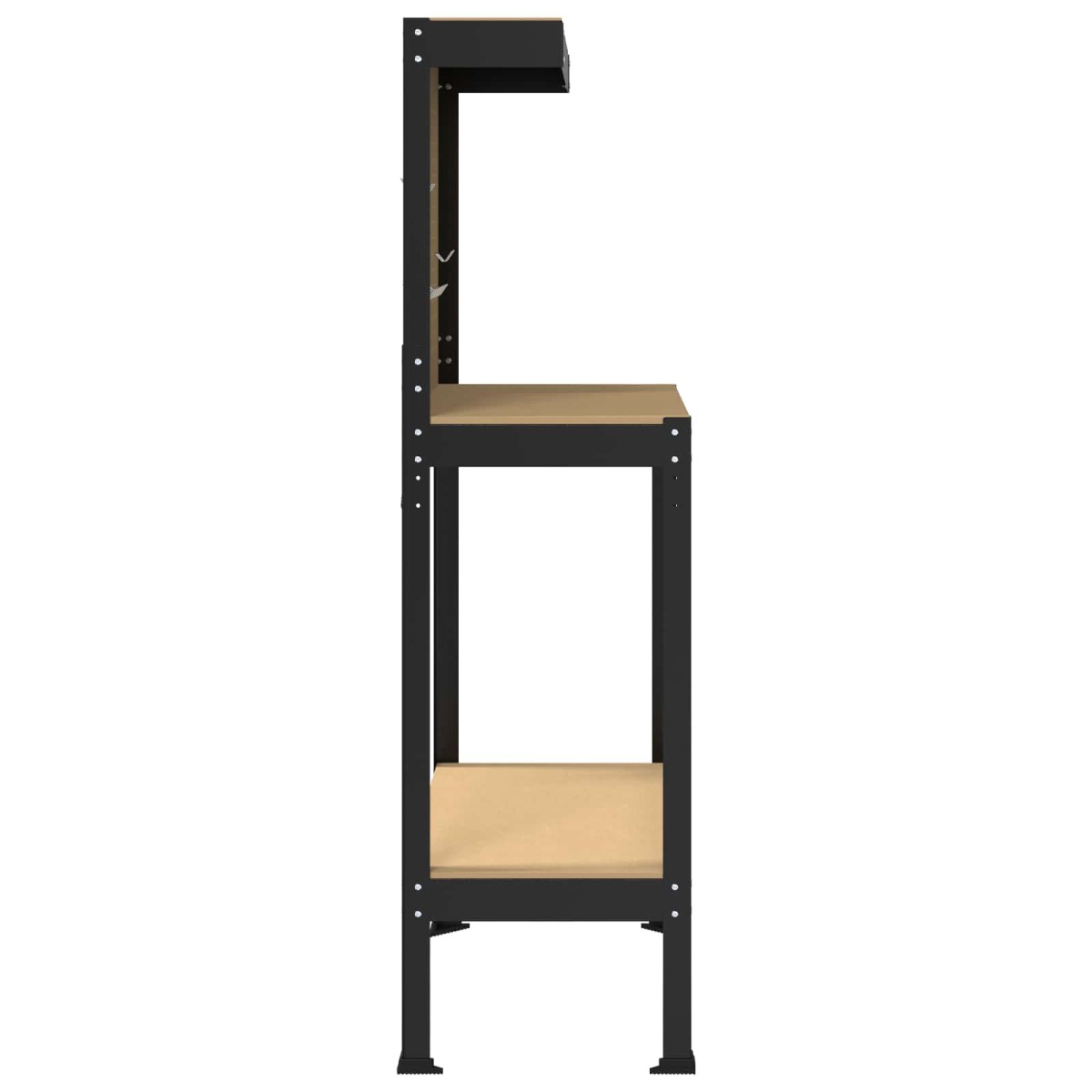 vidaXL Εργαστηριακός πάγκος με ράφι Μαύρο 81 x 41 x 145 εκ.
