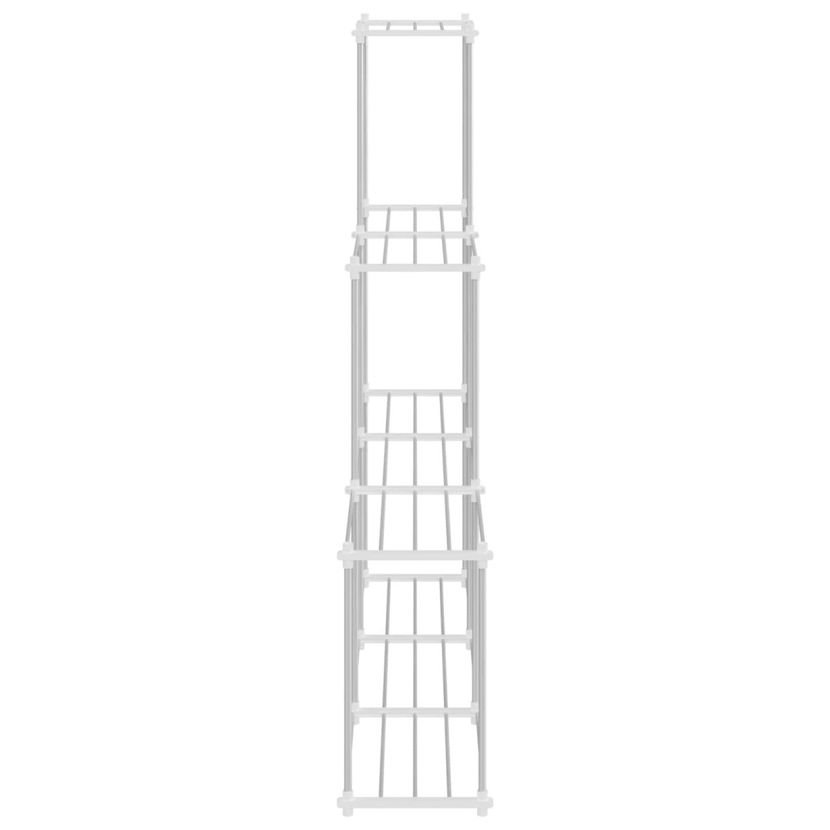 vidaXL Τούβλο Ράφι με αποθήκευση Λευκό 129 x 27 x 132 εκ Αλουμίνιο