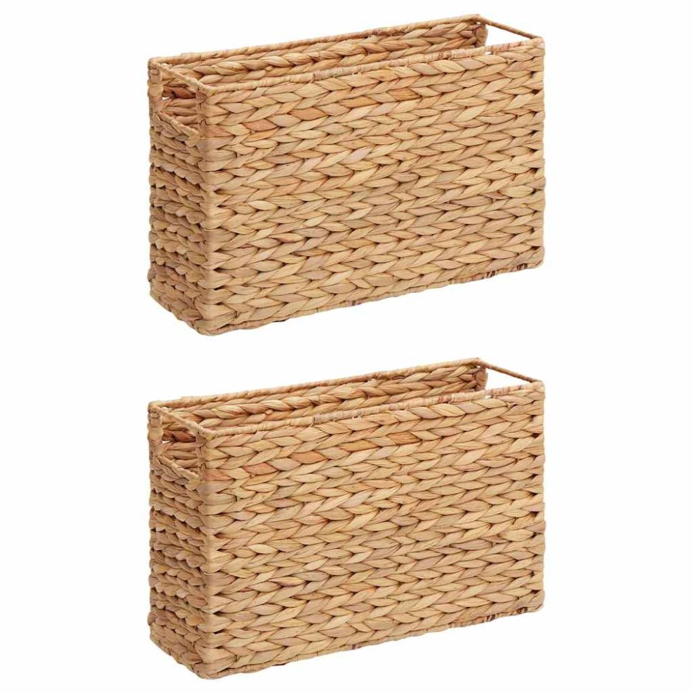 vidaXL Καλάθια Μαγazines 2 τμχ. Υάκινθος νερού 39 x 14 x 25 εκ Φυσικό