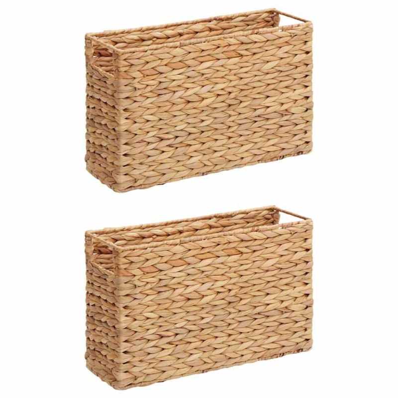 vidaXL Καλάθια Μαγazines 2 τμχ. Υάκινθος νερού 39 x 14 x 25 εκ Φυσικό