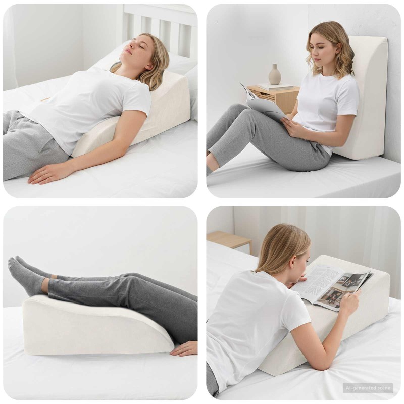 vidaXL Μαξιλάρι Ποδιών Λευκό 68 x 40 x 21,5 εκ PU Αφρός