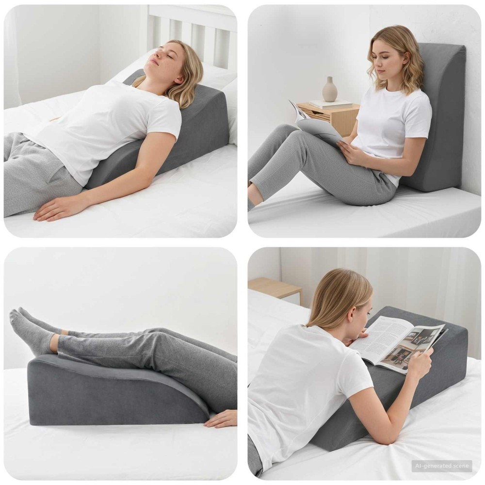 vidaXL Μαξιλάρι Ποδιών Γκρι 68 x 40 x 18 εκ. PU Αφρός
