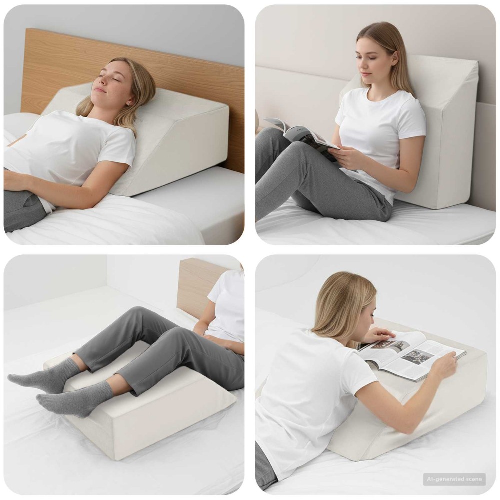 vidaXL Μαξιλάρι Ποδιών Μονόχρωμο Λευκό 63 x 52 x 19,5 εκ PU Αφρός