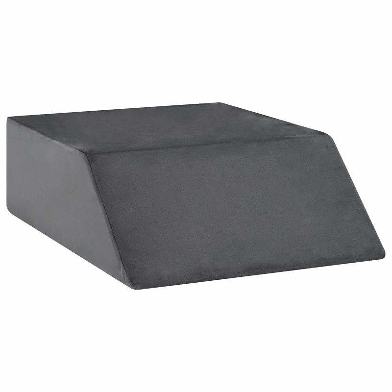 vidaXL Μαξιλάρι Ποδιών Μονόχρωμο Γκρι 63 x 52 x 19 εκ PU Αφρός