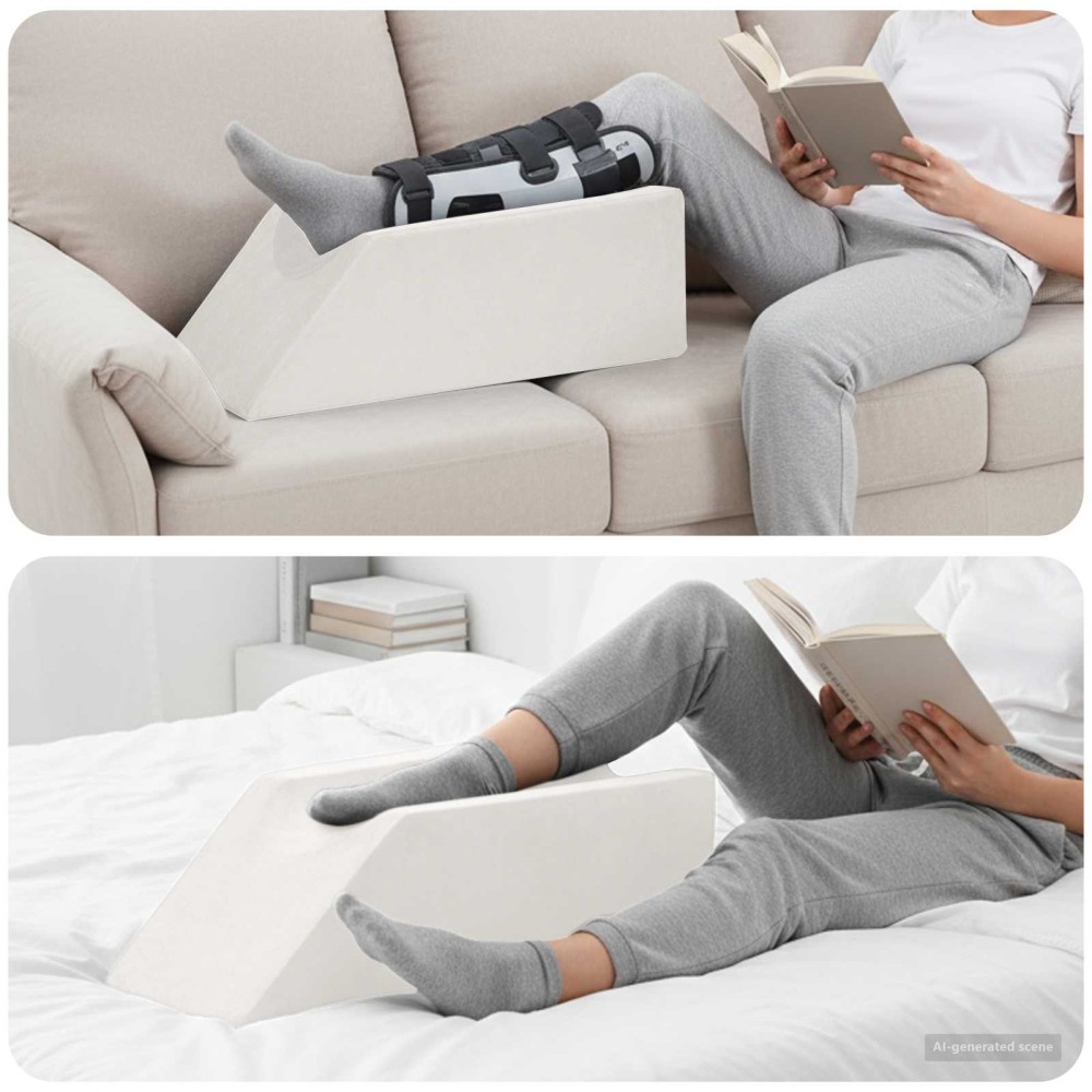 vidaXL Μαξιλάρι Ποδιών Μονόχρωμο Λευκό 68 x 25 x 21,5 εκ PU Αφρός
