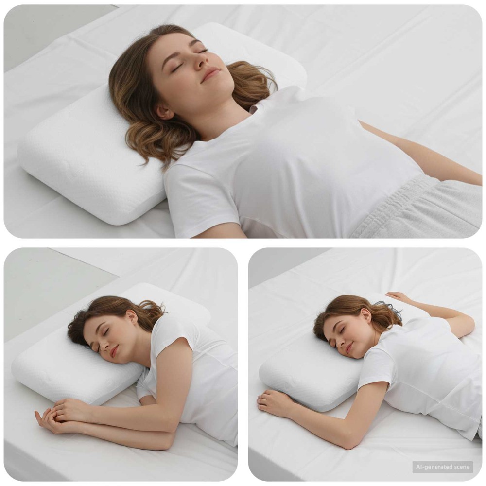 vidaXL Μαξιλάρι Ύπνου Μονόχρωμο Λευκό 70 x 36 x 8,5 εκ Αφρός Μνήμης