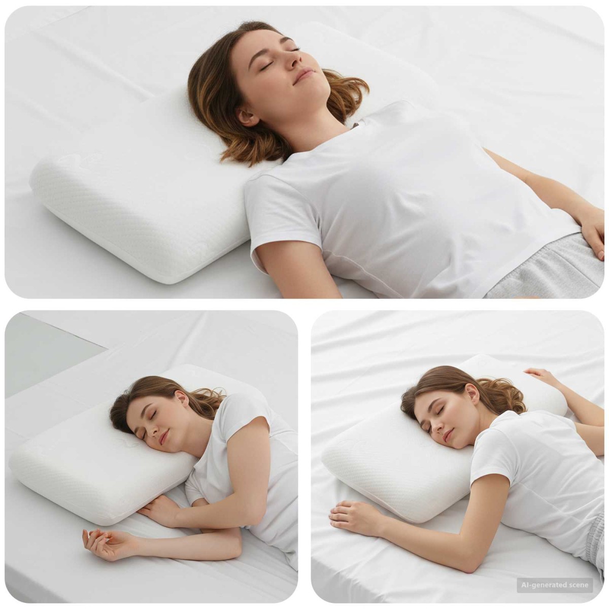 vidaXL Μαξιλάρι Ύπνου Μονόχρωμο Λευκό 74 x 39 x 13 εκ. Αφρός Μνήμης