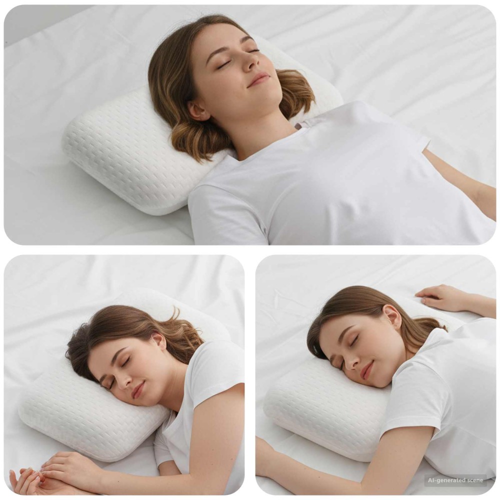 vidaXL Μαξιλάρι Ύπνου Μονόχρωμο Λευκό 50 x 30 x 10 εκ. Αφρός Μνήμης