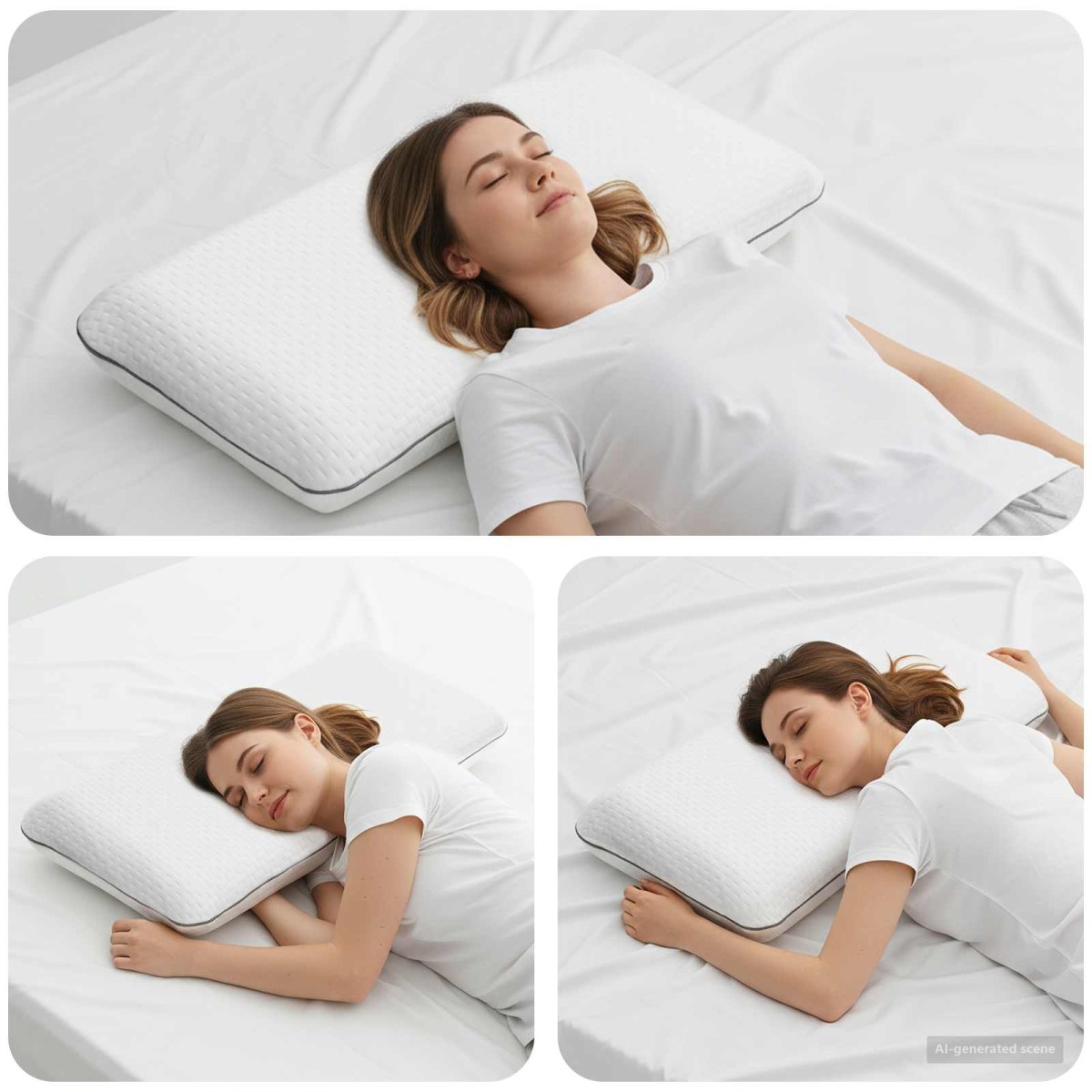 vidaXL Μαξιλάρι Ύπνου Μονόχρωμο Λευκό 80 x 35 x 10 εκ Τζελ Αφρός