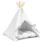 vidaXL Teepee για κατοικίδια με μαξιλάρι Λευκό 40 x 40 x 50 cm