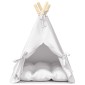 vidaXL Teepee για κατοικίδια με μαξιλάρι Λευκό 40 x 40 x 50 cm