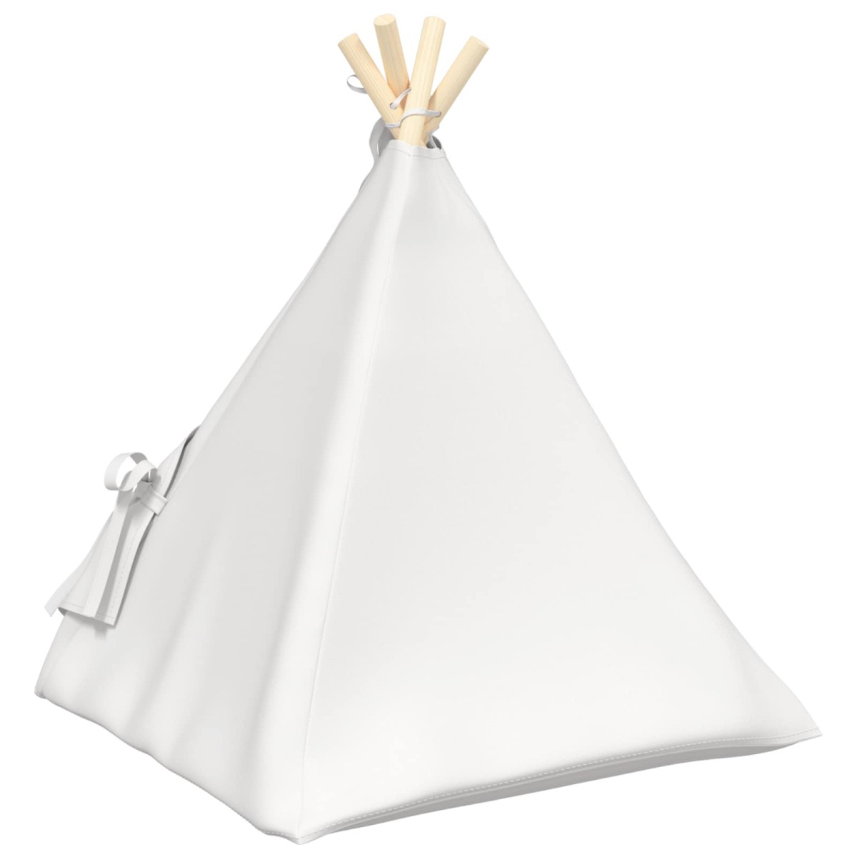 vidaXL Teepee για κατοικίδια με μαξιλάρι Λευκό 50 x 50 x 60 cm