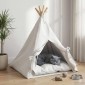 vidaXL Teepee για κατοικίδια με μαξιλάρι Λευκό 50 x 50 x 60 cm