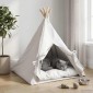 vidaXL Teepee για κατοικίδια με μαξιλάρι Λευκό 60 x 60 x 70 cm