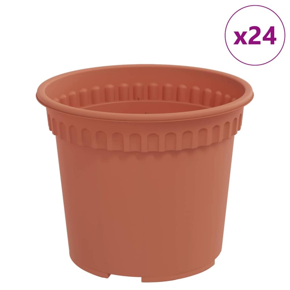 vidaXL Στρογγυλή Γλάστρα Λουλουδιών 24 τμχ. Κεραμιδί Ø 12,5 x 10 εκ