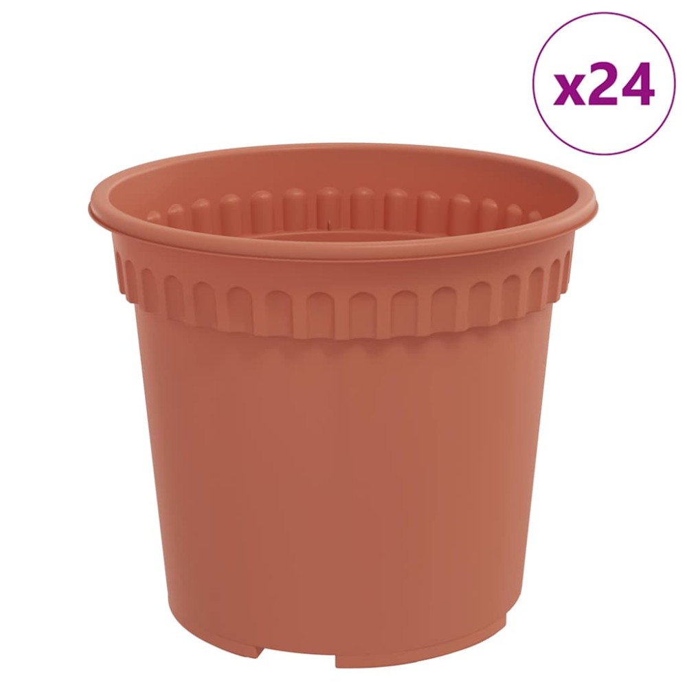 vidaXL Στρογγυλή Γλάστρα Λουλουδιών 24 τμχ. Κεραμιδί Ø 15 x 12 cm