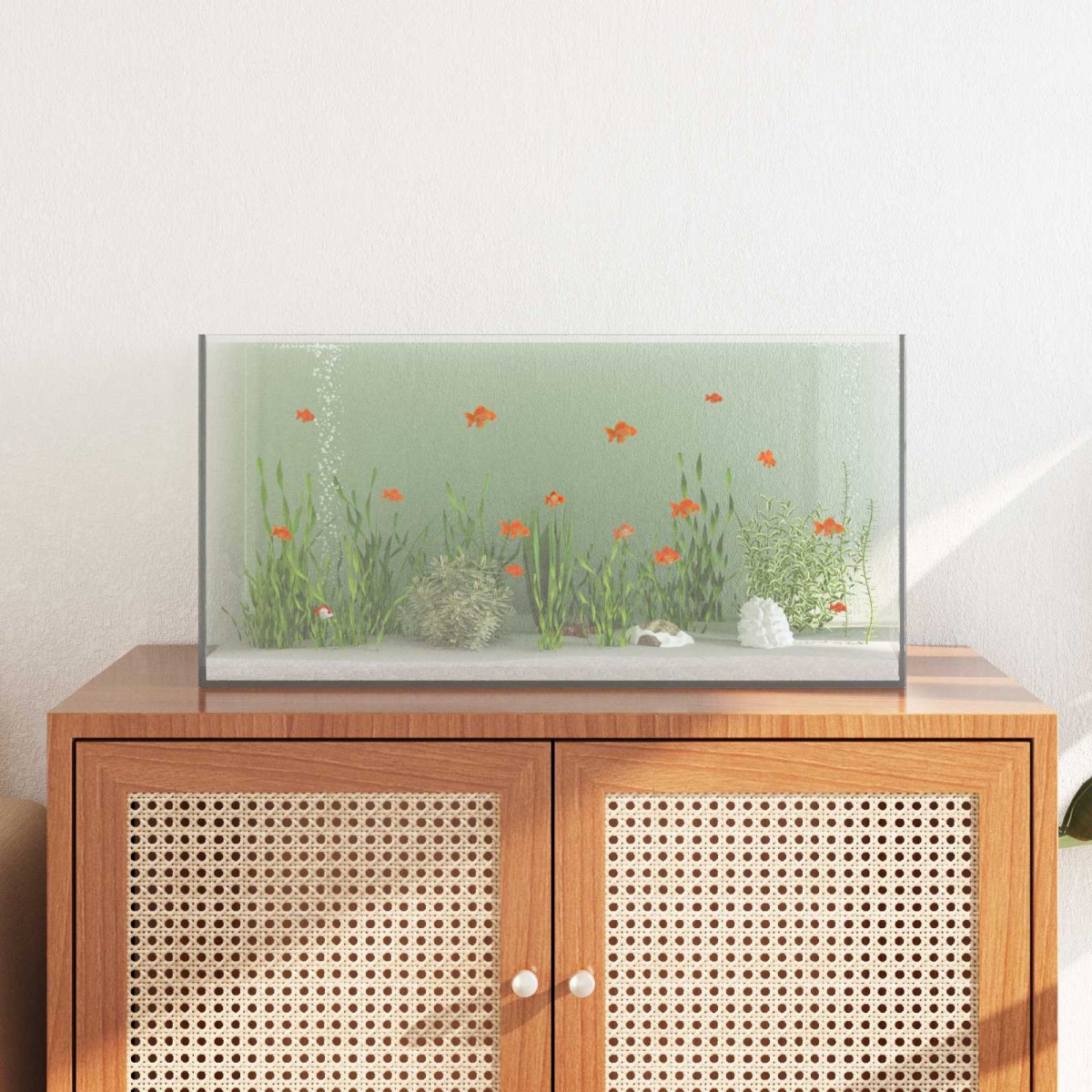 vidaXL Ενυδρείο με αποθήκευση Διαφανές 60 x 30 x 30 cm Γυαλί