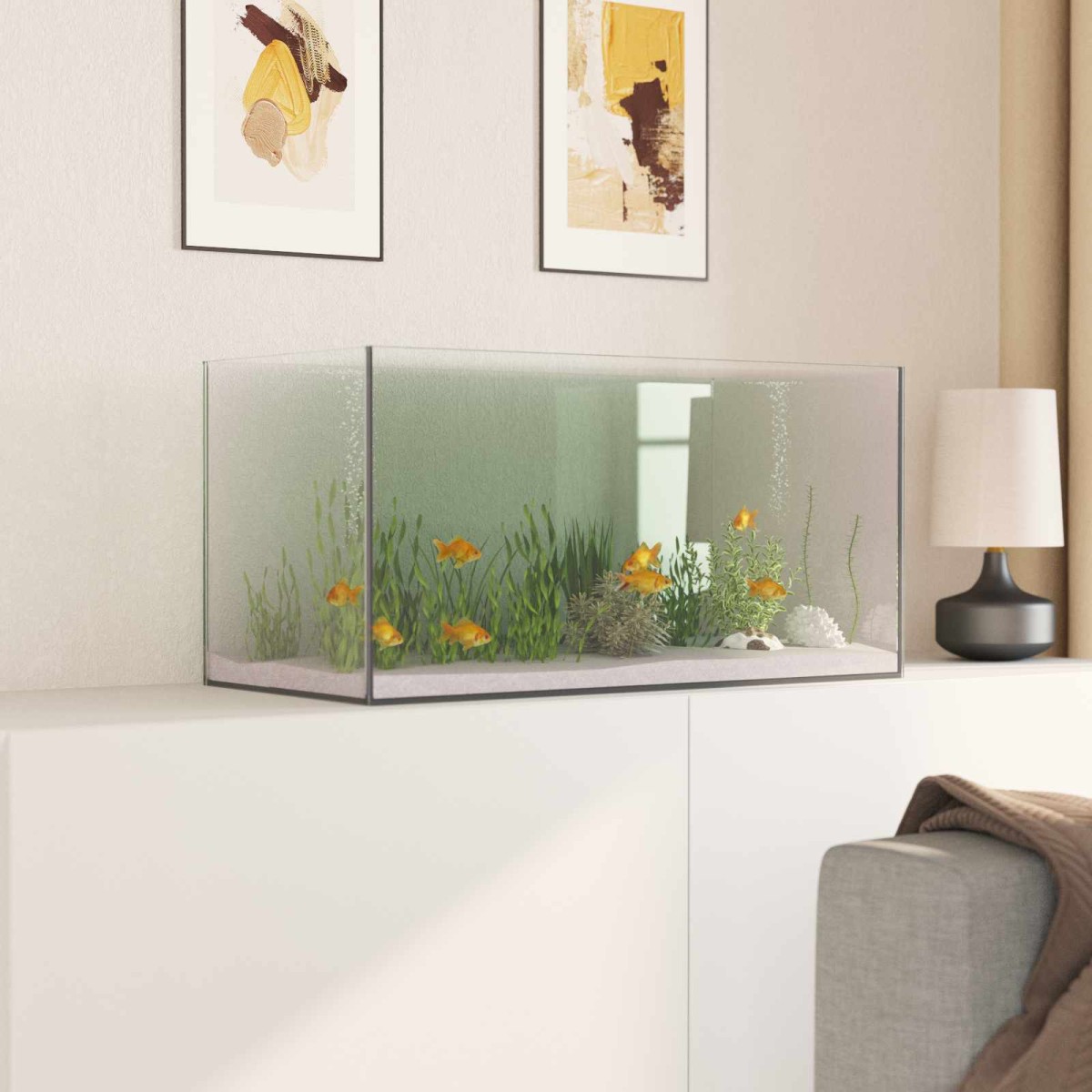 vidaXL Ενυδρείο με αποθήκευση Διαφανές 60 x 30 x 30 cm Γυαλί
