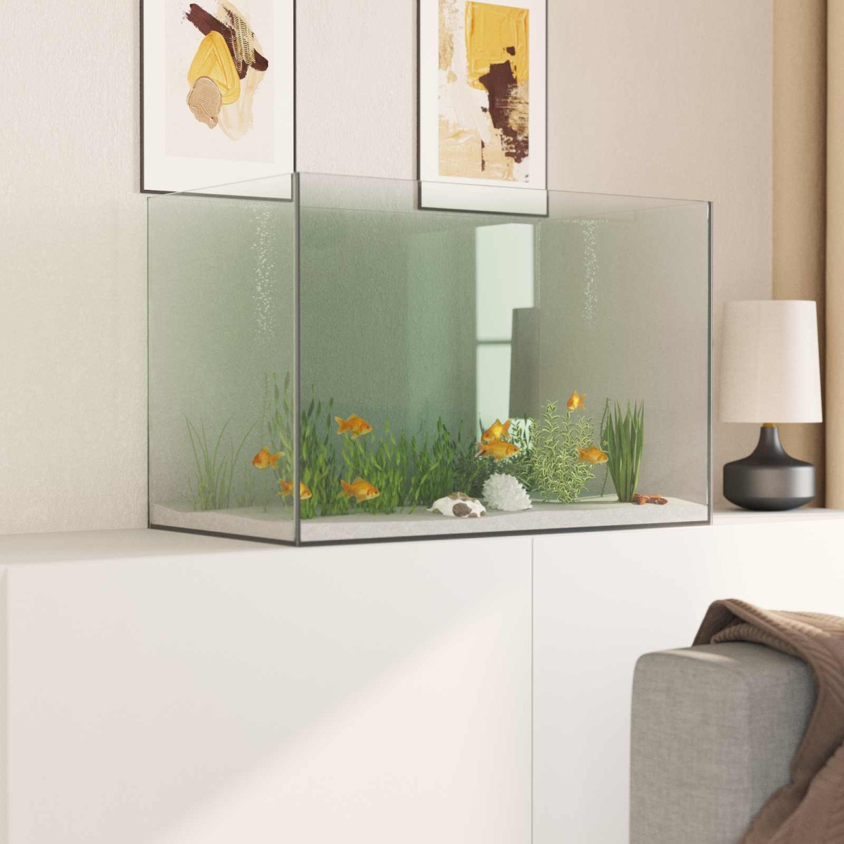 vidaXL Ενυδρείο με αποθήκευση Διαφανές 60 x 35 x 40 εκ. Γυαλί