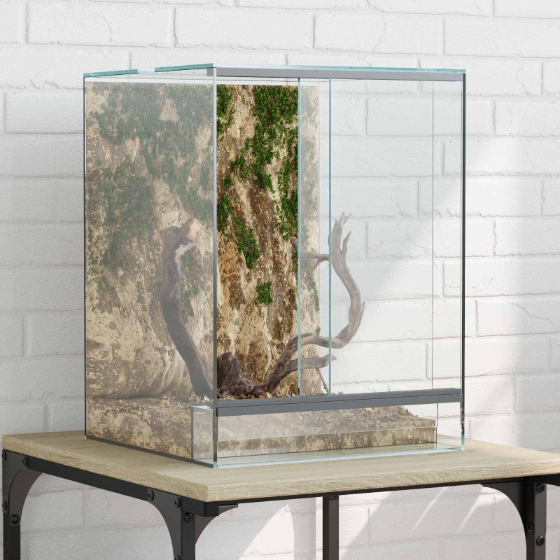 vidaXL Terrarium με αποθήκευση Διαφανές 30 x 30 x 40 cm Γυαλί