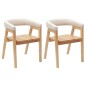 vidaXL Καρέκλες φαγητού 2 τμχ. Στερεό Ξύλο Ραβέντι Φυσικό