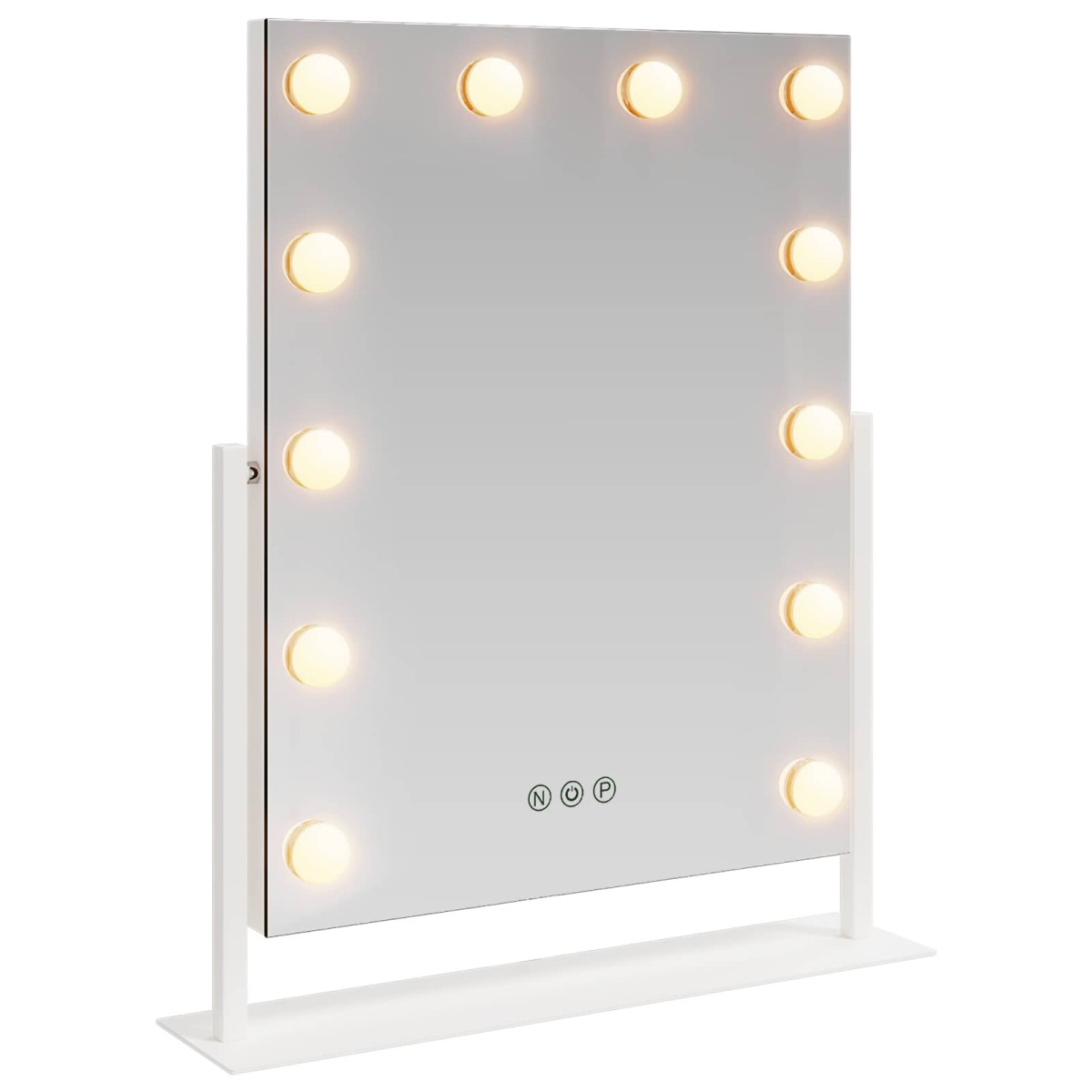 vidaXL Καθρέφτης Vanity LED Λευκό 44 x 10 x 53 εκ Γυαλί και Χάλυβας