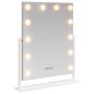 vidaXL Καθρέφτης Vanity LED Λευκό 44 x 10 x 53 εκ Γυαλί και Χάλυβας