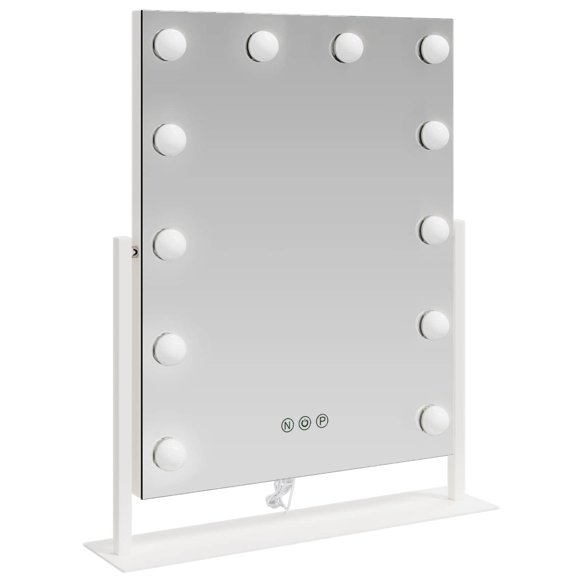 vidaXL Καθρέφτης Vanity LED Λευκό 44 x 10 x 53 εκ Γυαλί και Χάλυβας