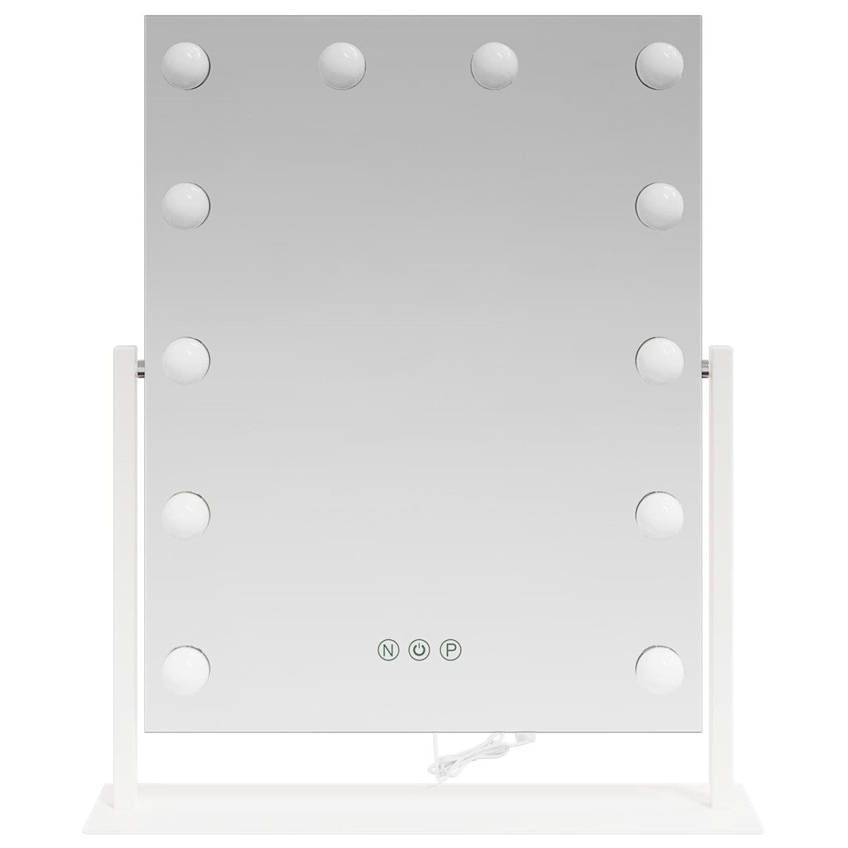vidaXL Καθρέφτης Vanity LED Λευκό 44 x 10 x 53 εκ Γυαλί και Χάλυβας