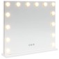 vidaXL Καθρέφτης Vanity LED Λευκό 50 x 10 x 44 εκ Γυαλί και Χάλυβας