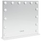 vidaXL Καθρέφτης Vanity LED Λευκό 50 x 10 x 44 εκ Γυαλί και Χάλυβας