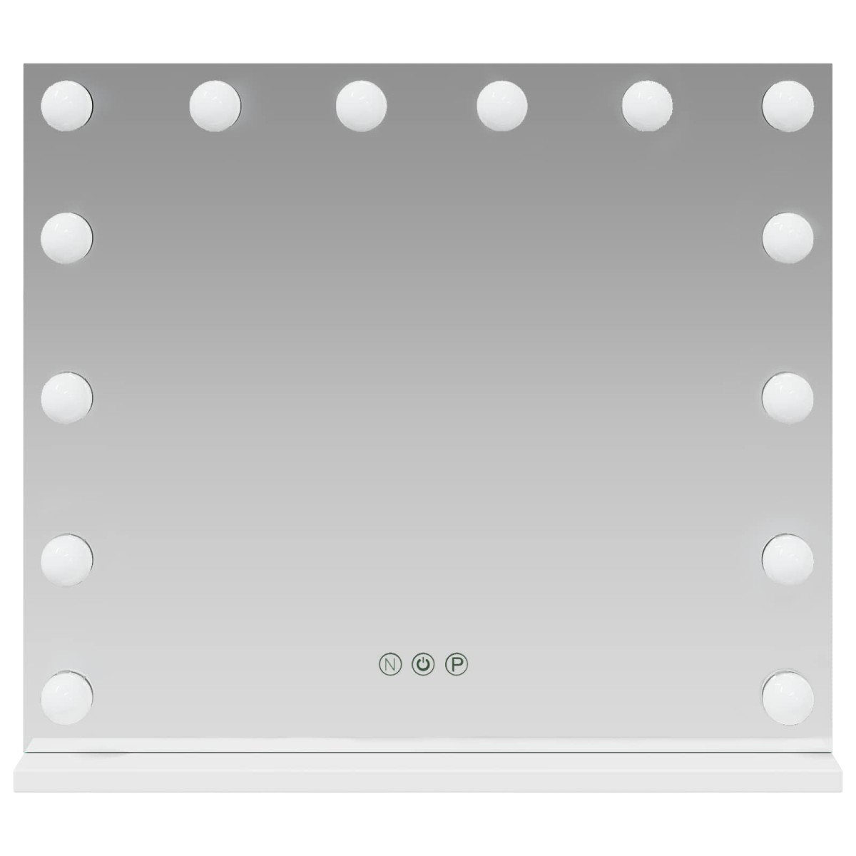vidaXL Καθρέφτης Vanity LED Λευκό 50 x 10 x 44 εκ Γυαλί και Χάλυβας