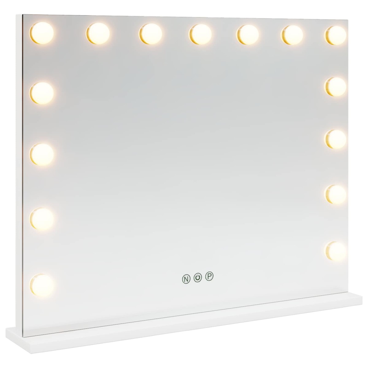 vidaXL Καθρέφτης Vanity LED Λευκό 58 x 10 x 47 εκ Γυαλί και Χάλυβας