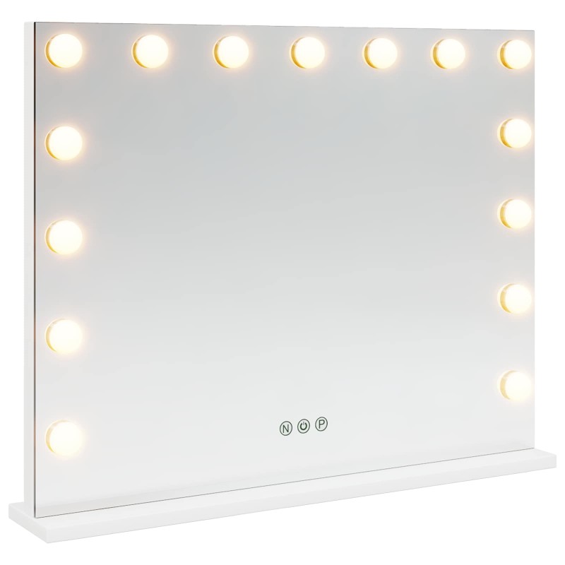 vidaXL Καθρέφτης Vanity LED Λευκό 58 x 10 x 47 εκ Γυαλί και Χάλυβας