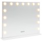 vidaXL Καθρέφτης Vanity LED Λευκό 58 x 10 x 47 εκ Γυαλί και Χάλυβας