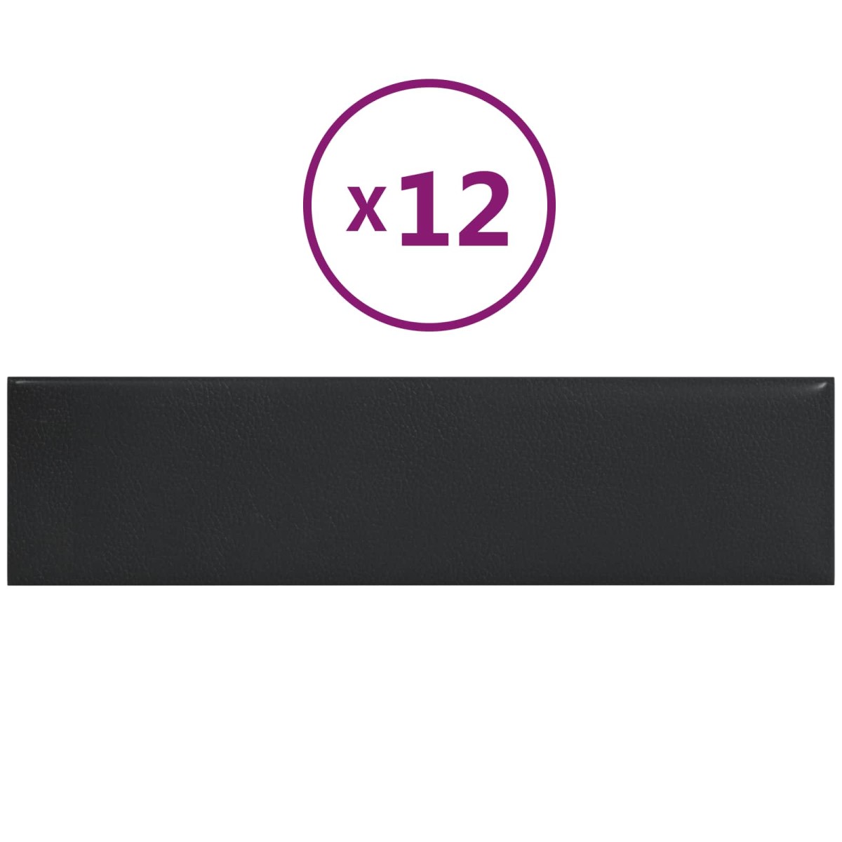 vidaXL Κεφαλάρι Τοίχου 12 τμχ. 60 x 15 cm Μαύρο ύφασμα