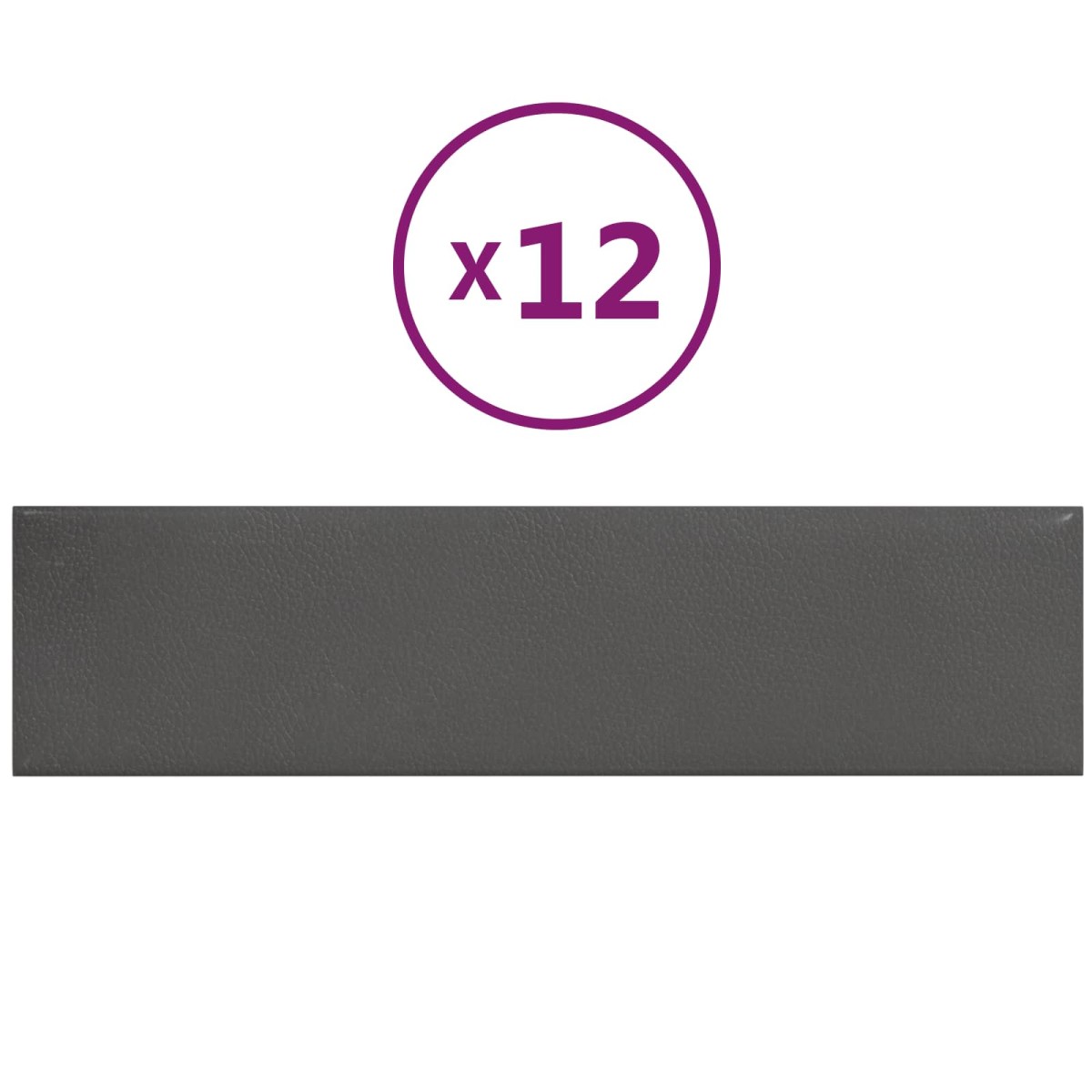 vidaXL Κεφαλάρι Τοίχου 12 τμχ. 60 x 15 cm Γκρι ύφασμα