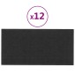 vidaXL Κεφαλάρι Τοίχου 12 τμχ. 60 x 30 cm Μαύρο ύφασμα