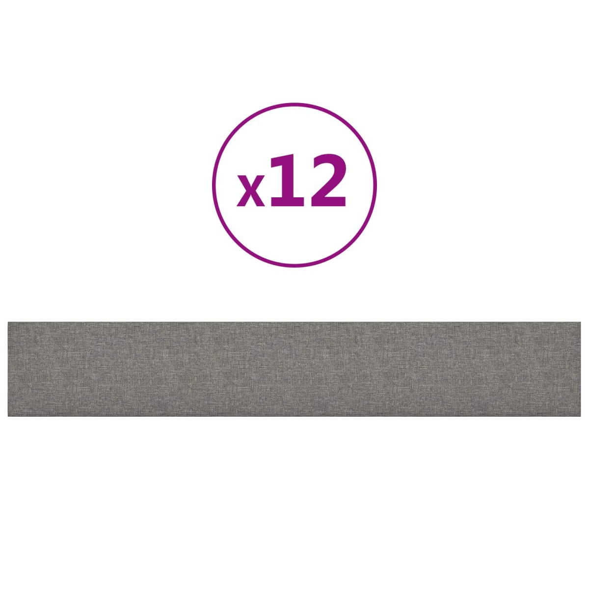 vidaXL Κεφαλάρι Τοίχου 12 τμχ. 90 x 15 cm Ανοιχτό γκρι ύφασμα
