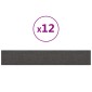 vidaXL Κεφαλάρι Τοίχου 12 τμχ. 90 x 15 cm Σκούρο Γκρι ύφασμα