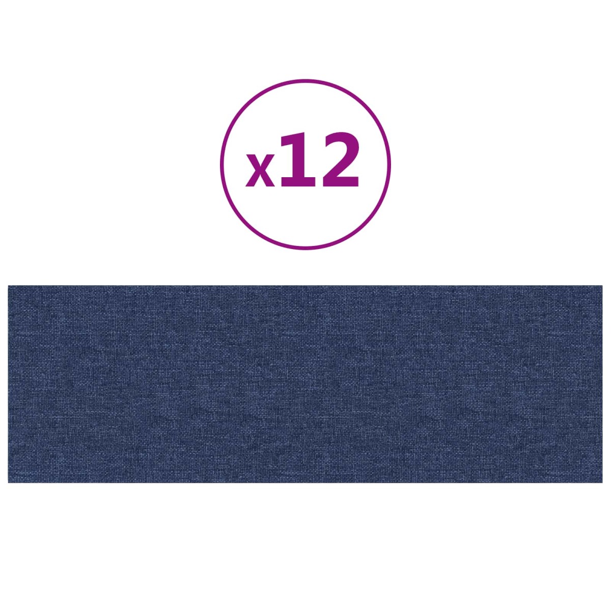 vidaXL Κεφαλάρι Τοίχου 12 τμχ. 90 x 30 cm Μπλε ύφασμα