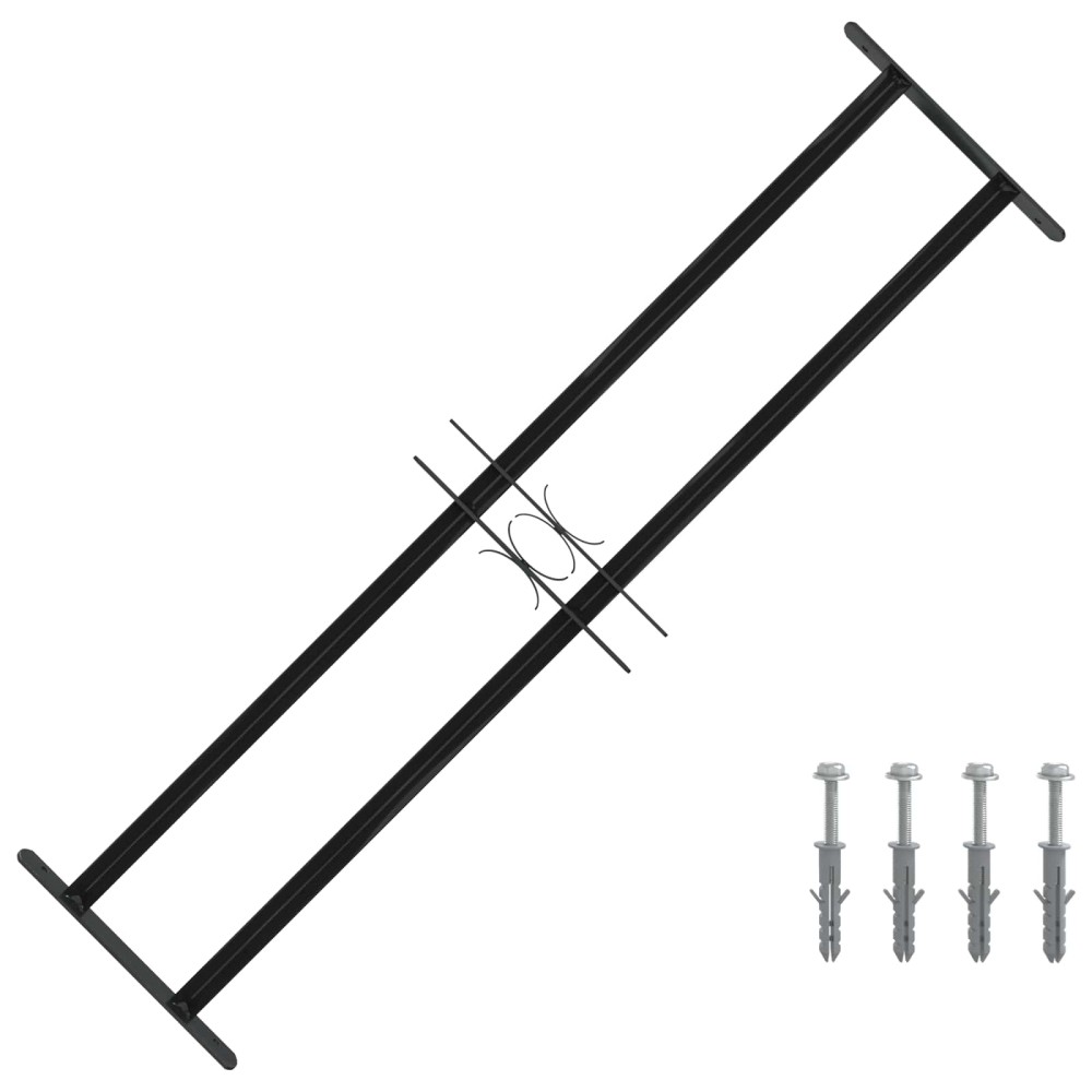 vidaXL Γρίλια Παραθύρου 115 x 30 εκ Χάλυβας με επίστρωση πούδρας Μαύρο