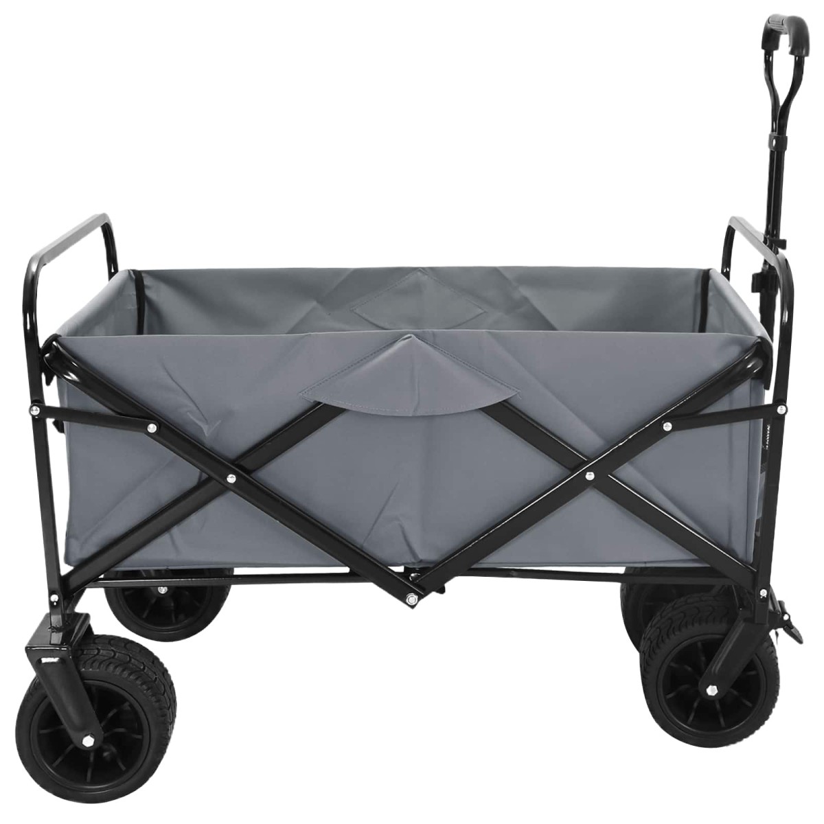 vidaXL Αναδιπλούμενο Καρότσι Γκρι 89 x 63 x 96 εκ
