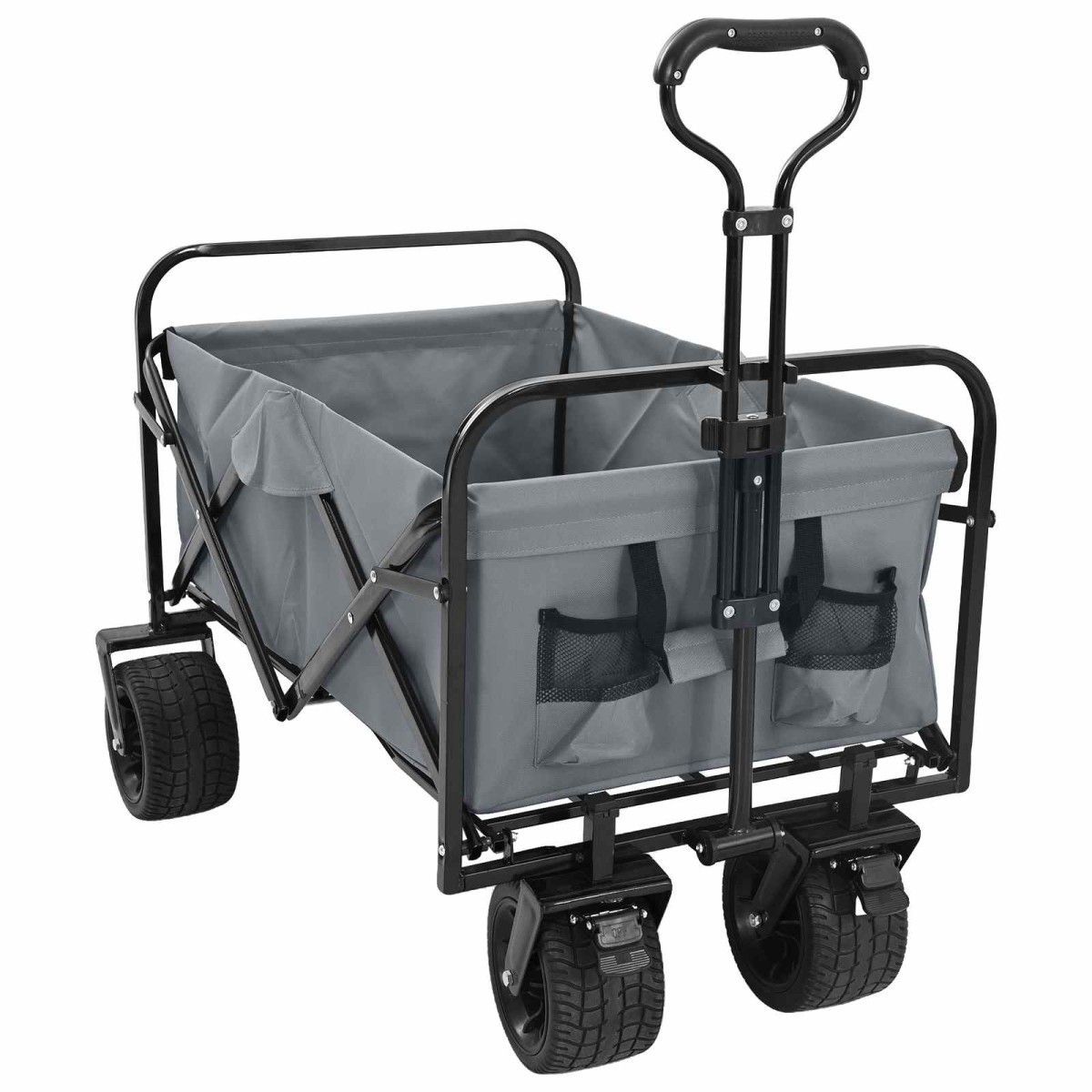 vidaXL Αναδιπλούμενο Καρότσι Γκρι 89 x 63 x 96 εκ