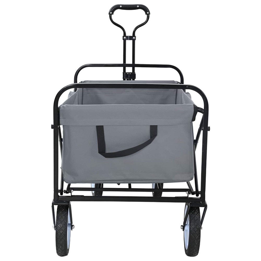 vidaXL Αναδιπλούμενο Τρόλεϊ Χειρός Γκρι 94 x 53 x 99 εκ Ύφασμα Oxford