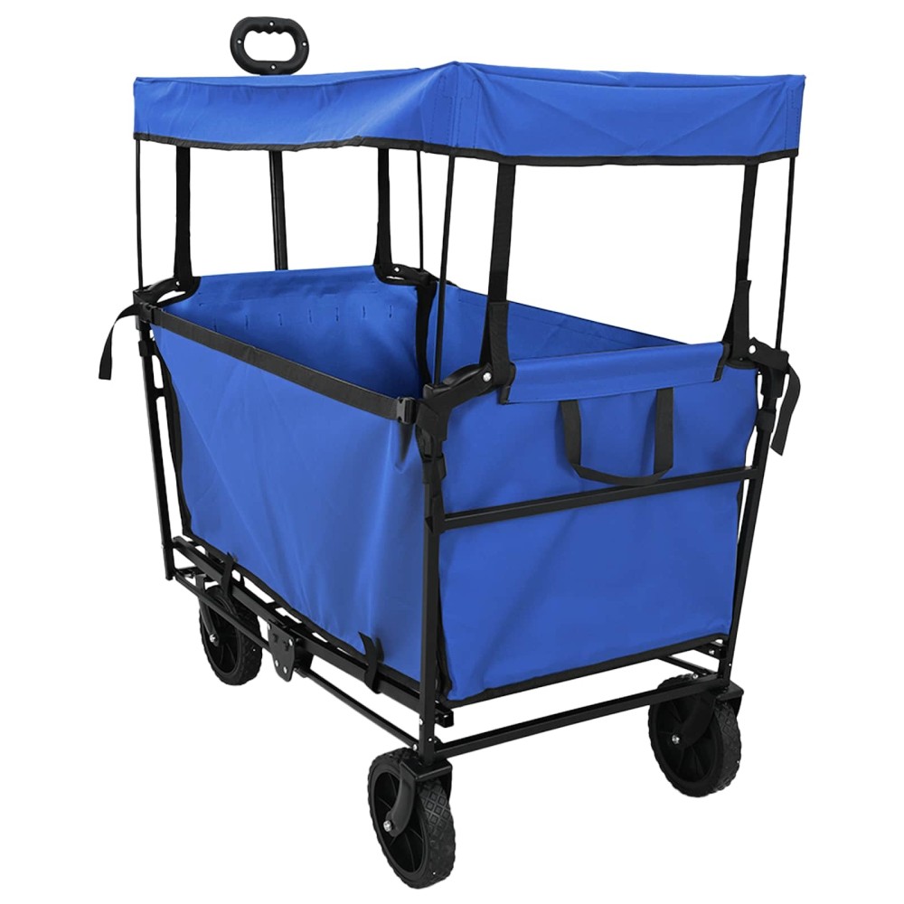 vidaXL Αναδιπλούμενο Τρόλεϊ Χειρός Μαύρο 105 x 56,5 x 116 εκ.