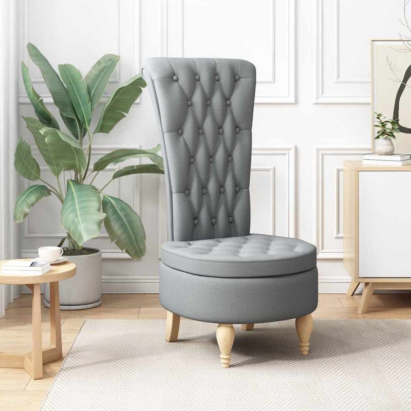 vidaXL Καναπέ με κουβέρτα Ανοιχτό γκρι 56,5 x 70 x 110 εκ ύφασμα
