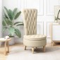vidaXL Καναπέ με κουβέρτα Κρεμ 56,5 x 70 x 110 εκ ύφασμα