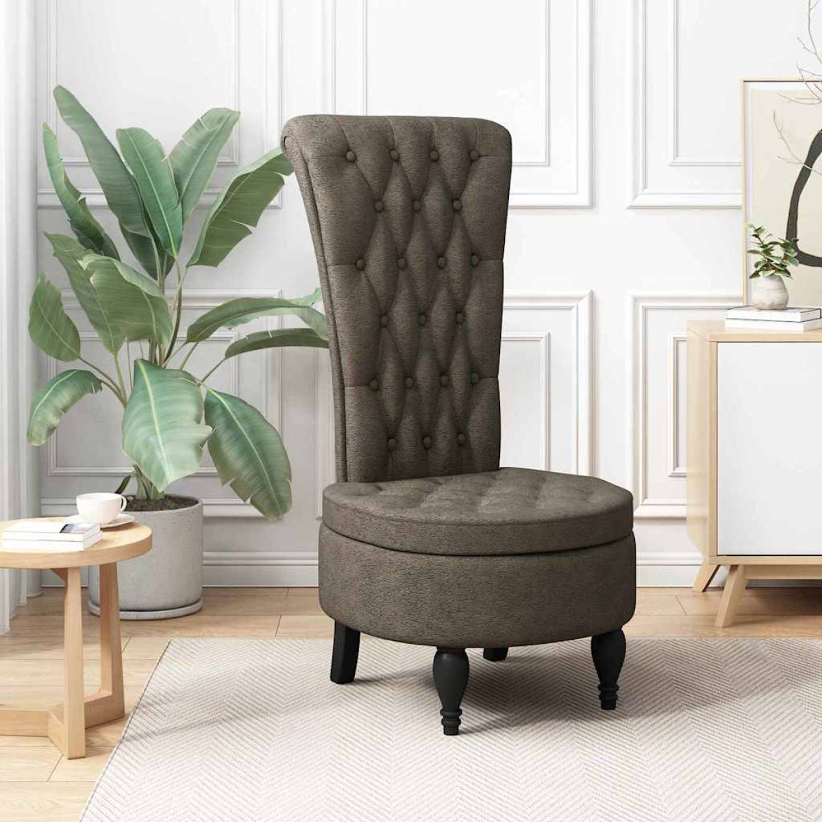 vidaXL Καναπέ με κουβέρτα Σκούρο Γκρι 56,5 x 70 x 110 εκ